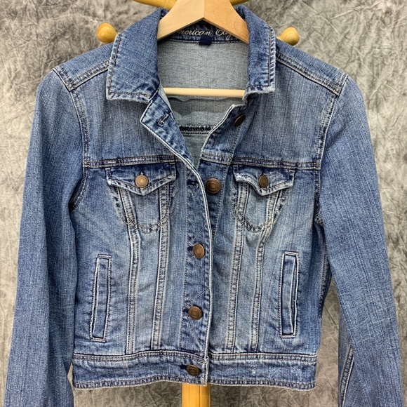 American Eagle Denim Jean Jacket Sz M EUC - Picture 2 of 6